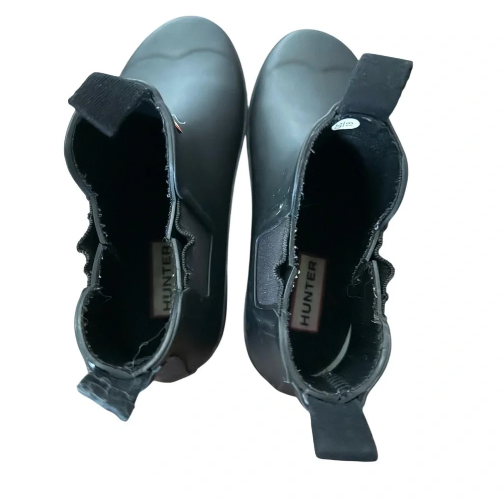 Hunter Matte Kids Original Black Mini Chelsea Boots-Size 2
